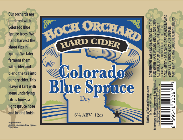 Turisimo Fermentations Releasing Hoch Orchard Hard Cider “Colorado Blue Spruce Cider”